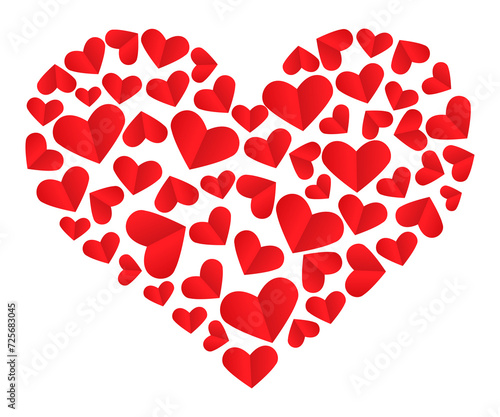 heart shape filled of little hearts minimalist design Valentine's day for background or card