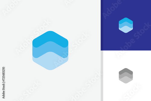 water wave logo design vector template