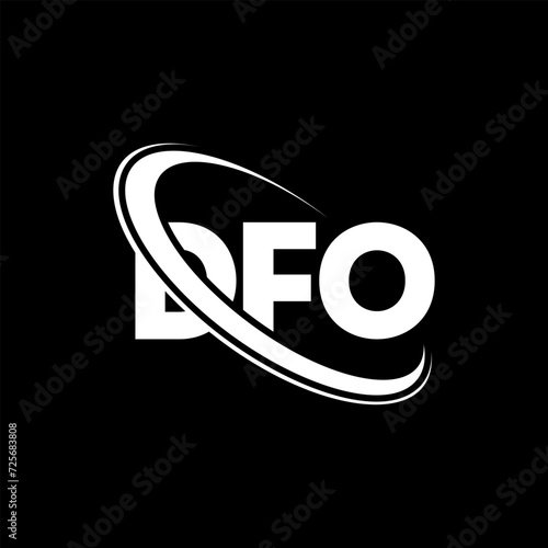 DFO logo. DFO letter. DFO letter logo design. Initials DFO logo linked with circle and uppercase monogram logo. DFO typography for technology, business and real estate brand. photo