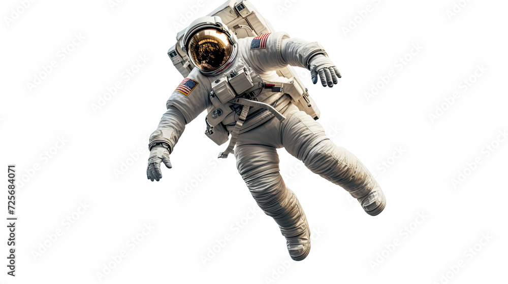 Astronaut Floating In The Air isolated on white background Astronaut Floating In The Air isolated on white background