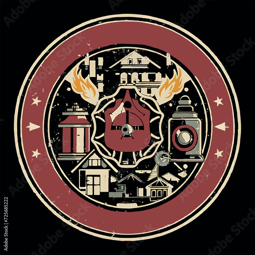 Firefighter illustration T-shirt design