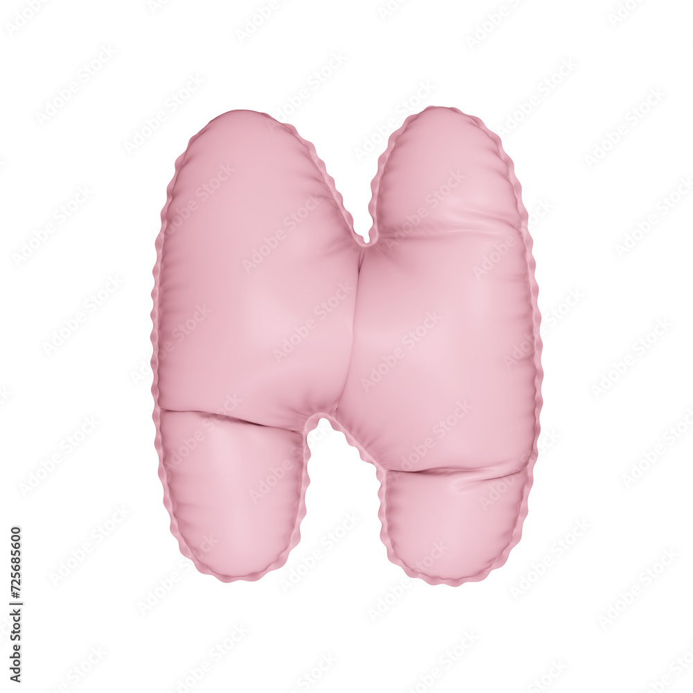 3D marshmallow pink color helium balloon letter N 3D marshmallow pink color helium balloon letter N