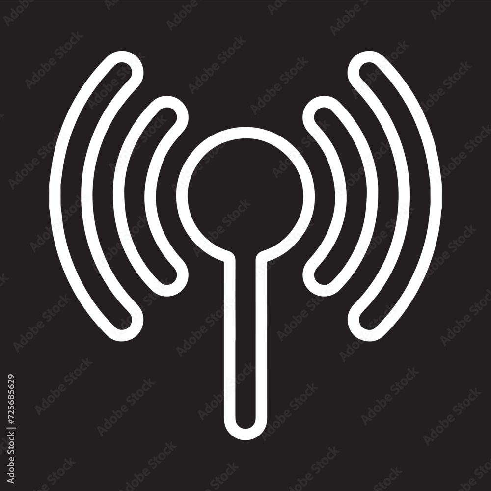 Wi Fi icon vector. Wireless internet logo design. Wifi vector icon illustration isolated on black background Wi Fi icon vector. Wireless internet logo design. Wifi vector icon illustration isolated on black background