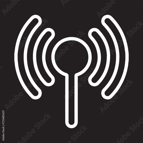 Wi Fi icon vector. Wireless internet logo design. Wifi vector icon illustration isolated on black background