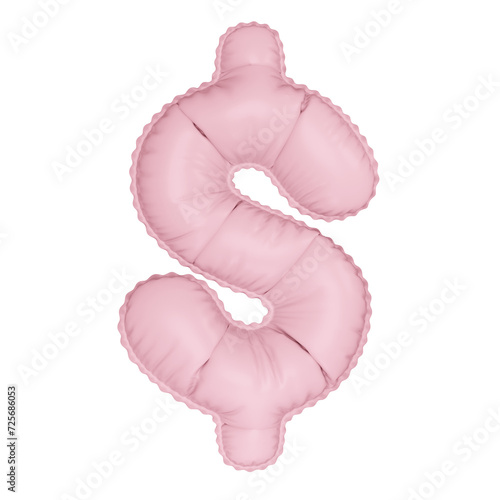 3D marshmallow pink color helium balloon "dollar" $ symbol 