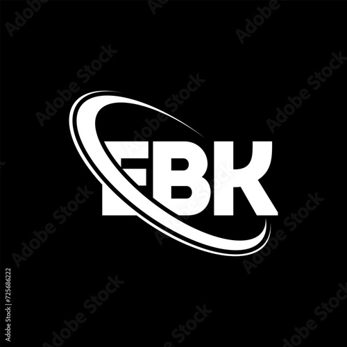 EBK logo. EBK letter. EBK letter logo design. Intitials EBK logo linked with circle and uppercase monogram logo. EBK typography for technology, business and real estate brand.