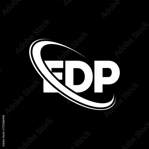 EDP logo. EDP letter. EDP letter logo design. Initials EDP logo linked with circle and uppercase monogram logo. EDP typography for technology, business and real estate brand.
