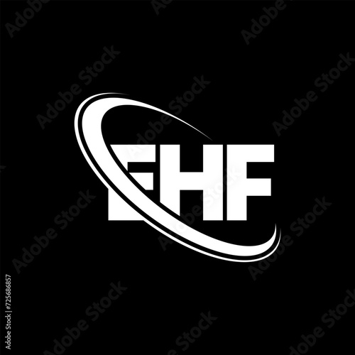 EHF logo. EHF letter. EHF letter logo design. Initials EHF logo linked with circle and uppercase monogram logo. EHF typography for technology, business and real estate brand. photo