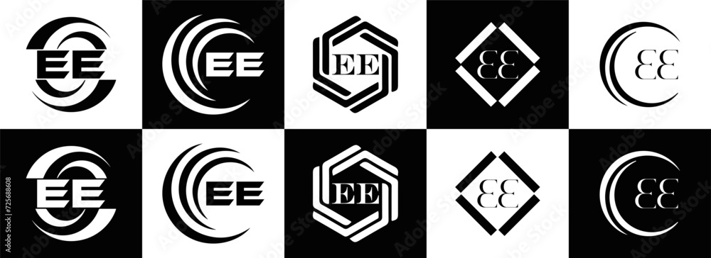 EE logo. E E design. WhitE EE letter. EE, E E letter logo SET design. Initial letter EE linked circle uppercase monogram logo. E E letter logo SET vector design. EE letter logo design
EE logo. E E design. WhitE EE letter. EE, E E letter logo SET design. Initial letter EE linked circle uppercase monogram logo. E E letter logo SET vector design. EE letter logo design