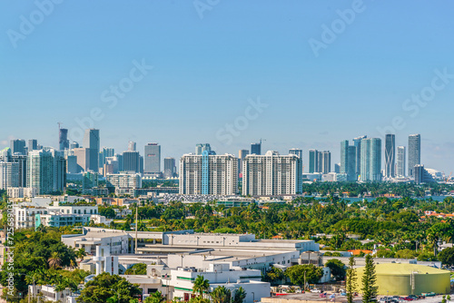 View of Downtown Miami from Miami Beach Florida