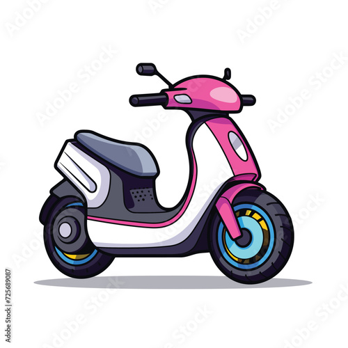 kawaii scooter vector illustration