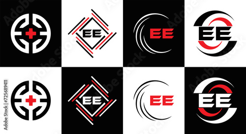 Free Download EE logo. E E design. WhitE EE letter. EE, E E letter logo SET design. Initial letter EE linked circle uppercase monogram logo. E E letter logo SET vector design. EE letter logo design	
 - GFXLoad
