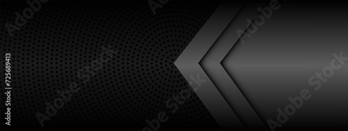 Abstract grey metallic arrow direction black circle mesh geometric design modern futuristic creative background vector