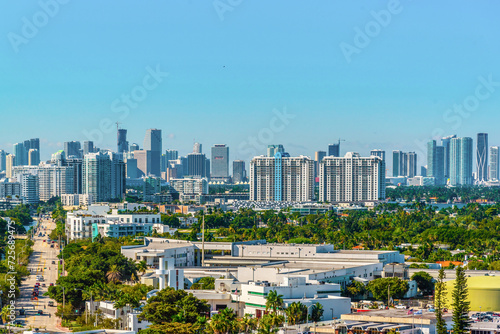 View of Downtown Miami from Miami Beach Florida