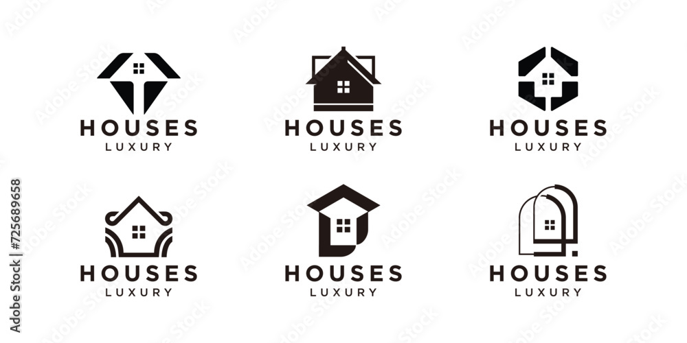 collection of Luxury home, houses build logo. set of home design icon template inspirations