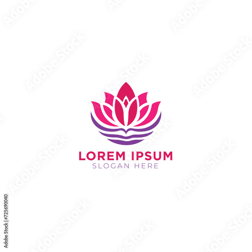Lotus flower logo design. Abstract emblem, logotype concept.