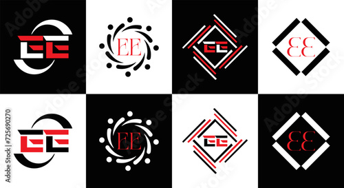 Free Download EE logo. E E design. WhitE EE letter. EE, E E letter logo SET design. Initial letter EE linked circle uppercase monogram logo. E E letter logo SET vector design. EE letter logo design	
 - GFXLoad