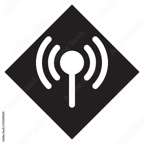 Wi Fi icon vector. Wireless router logo design. Wifi vector icon illustration in rhombus isolated on white background