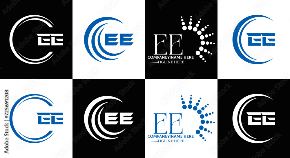 EE logo. E E design. WhitE EE letter. EE, E E letter logo SET design. Initial letter EE linked circle uppercase monogram logo. E E letter logo SET vector design. EE letter logo design
EE logo. E E design. WhitE EE letter. EE, E E letter logo SET design. Initial letter EE linked circle uppercase monogram logo. E E letter logo SET vector design. EE letter logo design