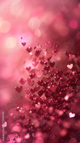 Abstract Valentine's Day Hearts Bokeh.