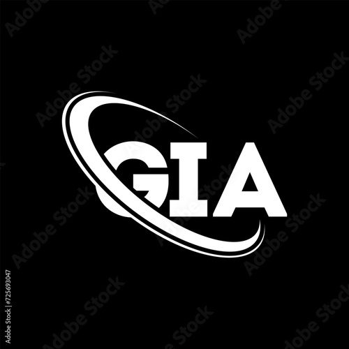 GIA logo. GIA letter. GIA letter logo design. Initials GIA logo linked with circle and uppercase monogram logo. GIA typography for technology, business and real estate brand.