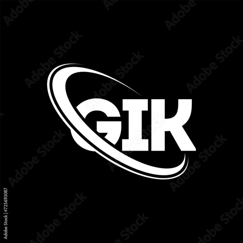 GIK logo. GIK letter. GIK letter logo design. Initials GIK logo linked with circle and uppercase monogram logo. GIK typography for technology, business and real estate brand.