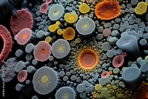 Electron microscopy of microorganism  photo