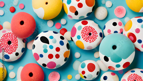 A concept design that expresses the happy emotions of the day with images of various colors. Generative AI.