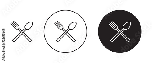 Dining Utensils Vector Icon Set. Mealtime Cutlery Set Vector Symbol for UI Design. photo