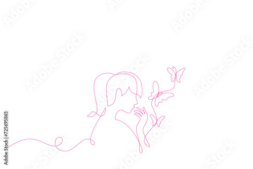 women's day line art style vector on transparent background