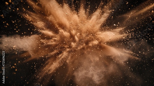 A dust cloud suspended in the air against a black background. Suitable for use in atmospheric or mysterious themed designs