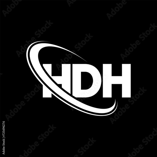 HDH logo. HDH letter. HDH letter logo design. Initials HDH logo linked with circle and uppercase monogram logo. HDH typography for technology, business and real estate brand. photo