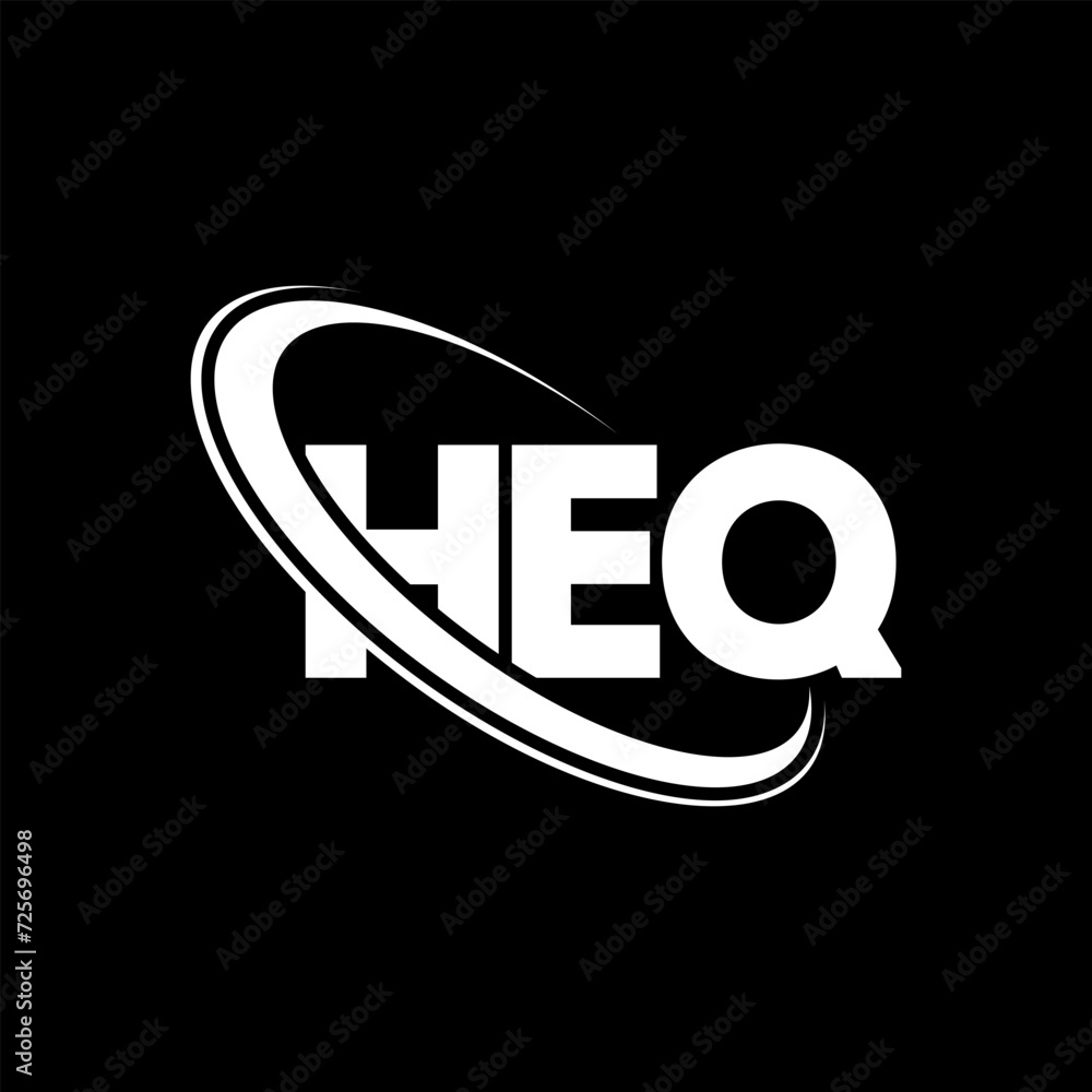 Obraz premium HEQ logo. HEQ letter. HEQ letter logo design. Initials HEQ logo linked with circle and uppercase monogram logo. HEQ typography for technology, business and real estate brand.