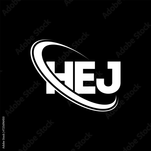 HEJ logo. HEJ letter. HEJ letter logo design. Initials HEJ logo linked with circle and uppercase monogram logo. HEJ typography for technology, business and real estate brand.