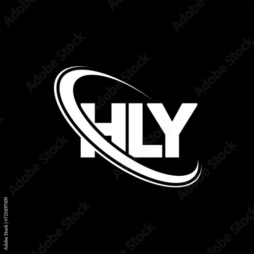 HLY logo. HLY letter. HLY letter logo design. Initials HLY logo linked with circle and uppercase monogram logo. HLY typography for technology, business and real estate brand. photo