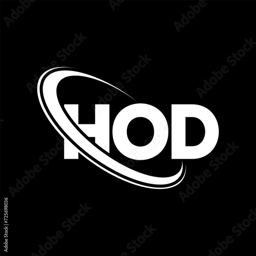 HOD logo. HOD letter. HOD letter logo design. Initials HOD logo linked with circle and uppercase monogram logo. HOD typography for technology, business and real estate brand.