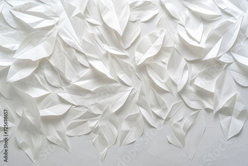 A white wall completely covered in white paper. Perfect for creative projects and artistic backgrounds
