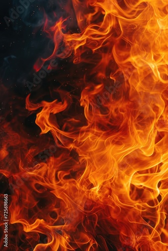 Close up shot of fire on a black background. Perfect for adding warmth and intensity to any project