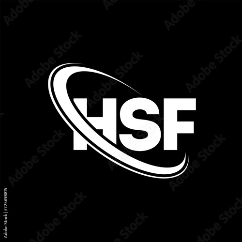 HSF logo. HSF letter. HSF letter logo design. Initials HSF logo linked with circle and uppercase monogram logo. HSF typography for technology, business and real estate brand.