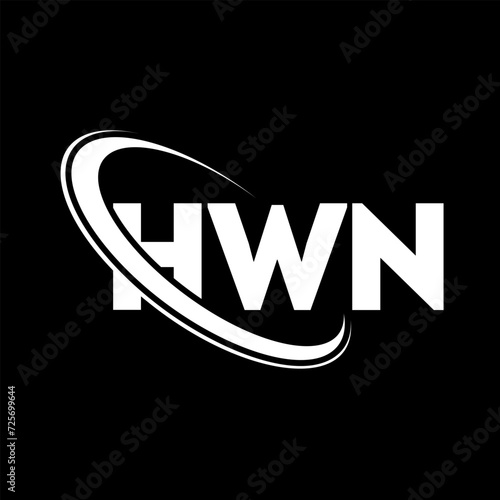 HWN logo. HWN letter. HWN letter logo design. Initials HWN logo linked with circle and uppercase monogram logo. HWN typography for technology, business and real estate brand. photo