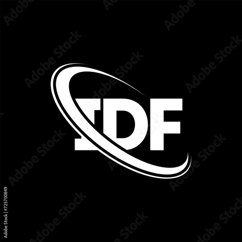 IDF logo. IDF letter. IDF letter logo design. Initials IDF logo linked with circle and uppercase monogram logo. IDF typography for technology, business and real estate brand.
