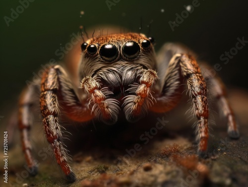 Macro Shot of Jumping Spider with Detailed Eyes