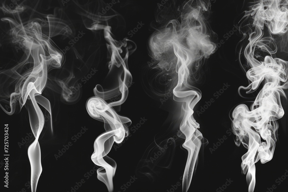 A black and white photo capturing smoke billowing out of a cigarette. Perfect for illustrating concepts related to addiction, smoking, or relaxation A black and white photo capturing smoke billowing out of a cigarette. Perfect for illustrating concepts related to addiction, smoking, or relaxation