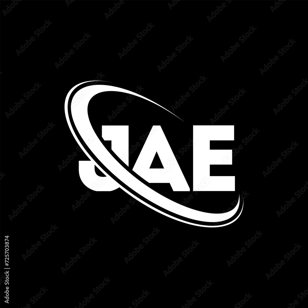 JAE logo. JAE letter. JAE letter logo design. Intitials JAE logo linked with circle and uppercase monogram logo. JAE typography for technology, business and real estate brand.