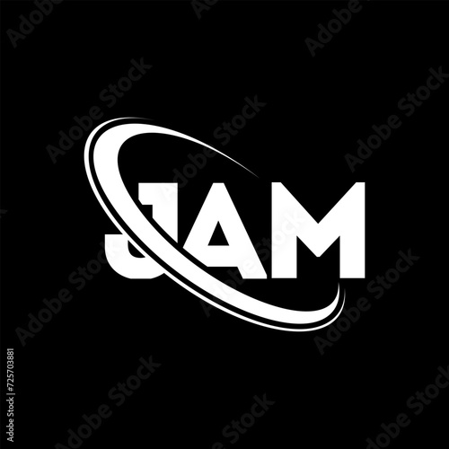 JAM logo. JAM letter. JAM letter logo design. Intitials JAM logo linked with circle and uppercase monogram logo. JAM typography for technology, business and real estate brand.