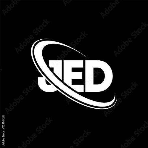 JED logo. JED letter. JED letter logo design. Initials JED logo linked with circle and uppercase monogram logo. JED typography for technology, business and real estate brand. photo