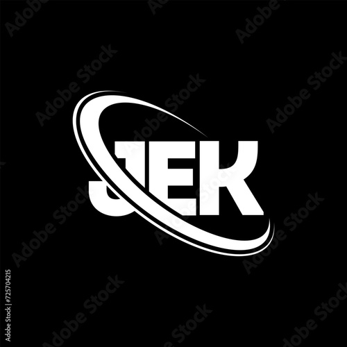 JEK logo. JEK letter. JEK letter logo design. Initials JEK logo linked with circle and uppercase monogram logo. JEK typography for technology, business and real estate brand.