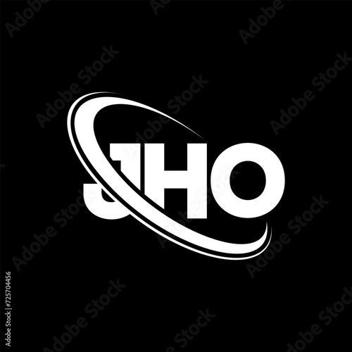 JHO logo. JHO letter. JHO letter logo design. Initials JHO logo linked with circle and uppercase monogram logo. JHO typography for technology, business and real estate brand.