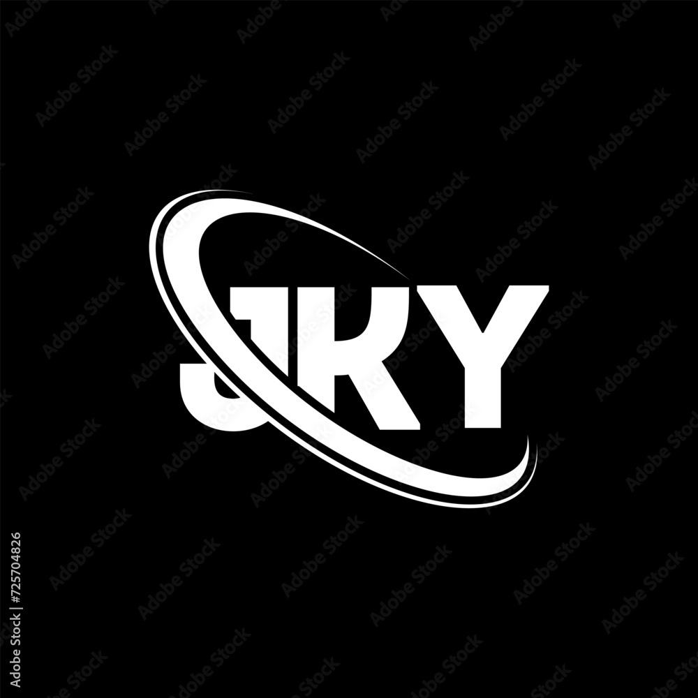 JKY logo. JKY letter. JKY letter logo design. Initials JKY logo linked with circle and uppercase monogram logo. JKY typography for technology, business and real estate brand.