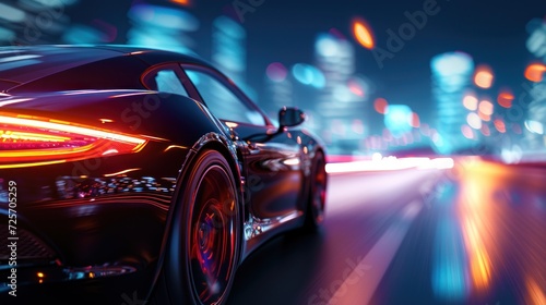 High-Speed Drive Through Neon Cityscape © Viktor